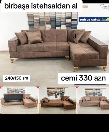 Sifarişlə divanlar: Künc divan, Qonaq otağı üçün, Parça, Bazalı, Açılan — 9