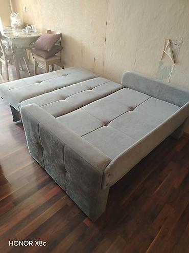 Divanlar: İki funksiyalı divan-kreslo - Rəng: açıq boz (toxunma hissi yumşaq — 2
