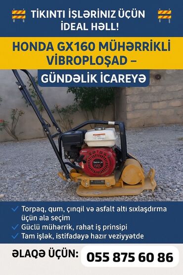 avtobuslar ve xususi texnikalar: 🚧 Tikinti işləriniz üçün ideal həll! 🚧 💪 Honda GX160 mühərrikli