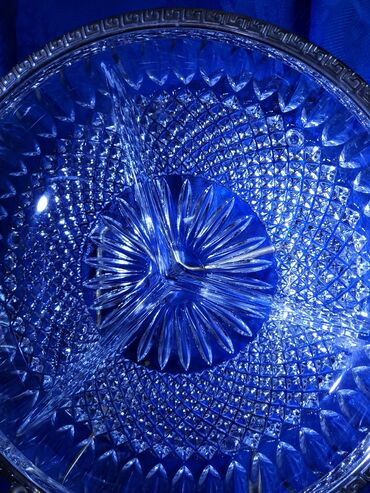 Kuhinjski setovi: Tanjir nov kristal,led kristalrucni rad sa posrebrenjem. 70te — 3