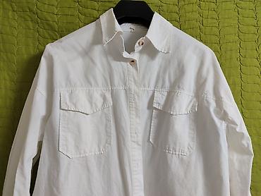 Рубашки: Белая рубашка-оверсайз из плотного хлопка, все рубашки почти новые — 1