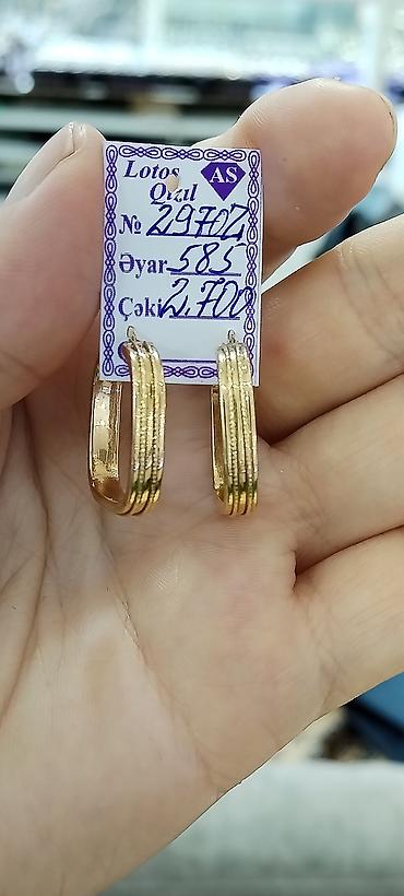 Aksesuarlar: Sırğa, Sarı qızıl, 585 Əyar, 2700 g — 5