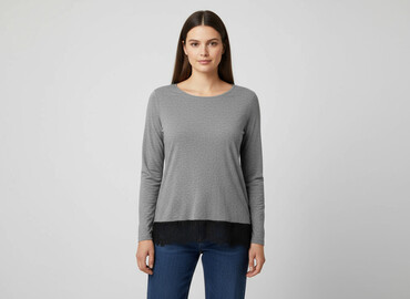 hm szary sweter: H&M, Bluzka damska, rozmiar M