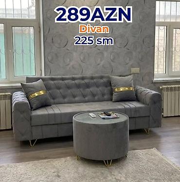 Divanlar: Divan – 225 sm Qiymət: 289 AZN (şəkildə göstərilən) - Rəng: Boz - — 1