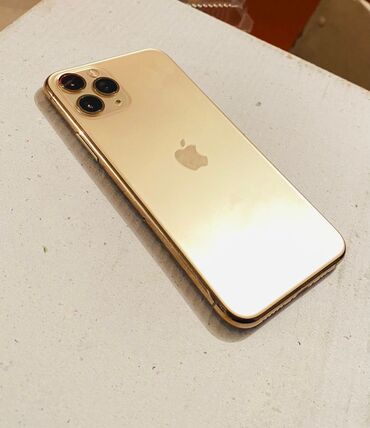 Apple iPhone: IPhone 11 Pro, Б/у, 256 ГБ, Золотой, Защитное стекло, Чехол, 100 %