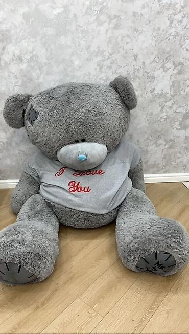 ayı oyuncaq: Böyük ölçülü plyuş ayı oyuncağı - Rəng: Boz - Material: Yumşaq, sıx — 2