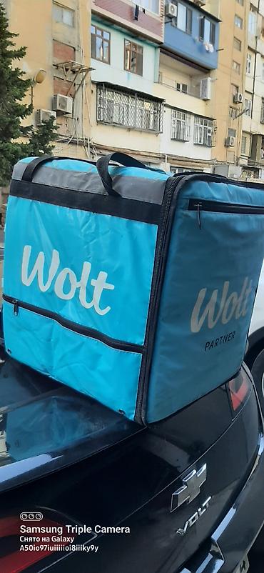 Оборудование для ресторанов, кафе: Wolt tərəfdaşları üçün izotermal çatdırılma çantası - Rəng: mavi — 1