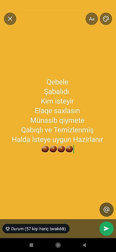 icmeli su catdirilma: Qəbələ şabalıdı satılır. - Münasib qiymət - Qabıqlı və ya təmizlənmiş — 1