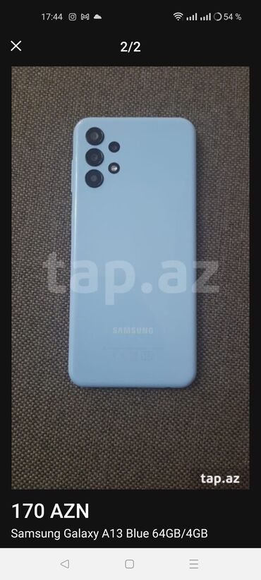 5 il%C9%99 samsung galaxy almaq: Samsung Galaxy A13, 4 GB, rəng - Göy, İki sim kartlı, Face ID, Barmaq izi