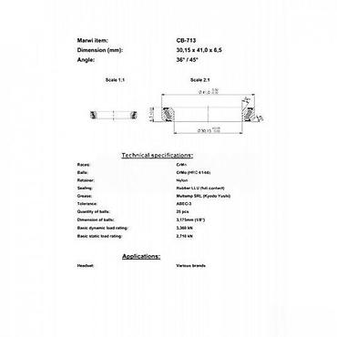 keyboard: LEŽAJ VILJUŠKE CB-713 30,15X41,0X6,5 36/45 | Industrijski ležaj — 3
