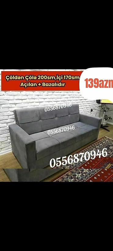 divan mobilya: Divan, Qonaq otağı üçün, Parça, Bazalı, Açılan, Kitab — 3