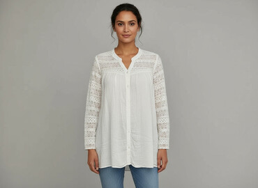 bluzki z koronką plus size: Women's blouse, size M