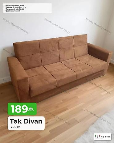 Tək divan – 200 sm - Mexanizm: açılan, bazalı (yataq funksiyalı və lalafo.az -da Tək divan – 200 sm - Mexanizm: açılan, bazalı (yataq funksiyalı və
