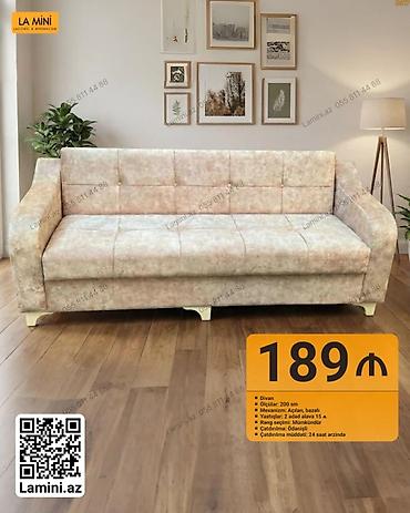 LA MINI divan - Ölçü: 200 sm - Mexanizm: Açılan, bazalı (yataq