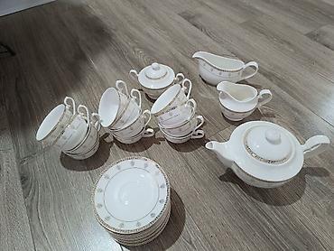 samovar altı podnos: Çay dəsti, rəng - Ağ, Farfor, 12 nəfərlik — 2