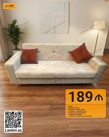 Divan – La Mini - Ölçü: 200 sm - Mexanizm: açılan, bazalı (yataq və