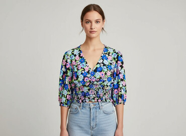 bluzki kopertowe damskie: Bershka, Bluzka damska, rozmiar XS