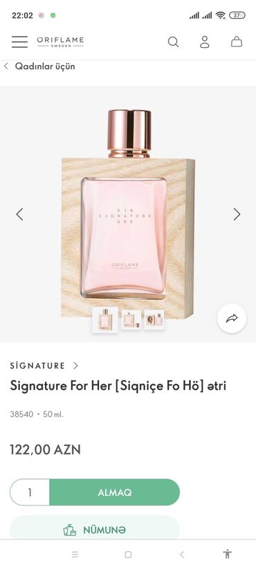 Ətriyyat: SİGNATURE
Signature For Her [Siqniçe Fo Hö] ətri
Endirimle