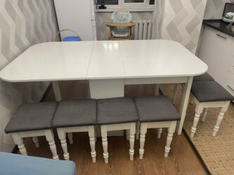 кухонный набор бу: Кухонный стол, Б/у, Овальная, Раскладной