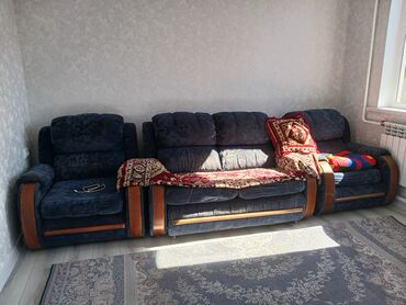 диван для салона: Түсү - Көк, Колдонулган