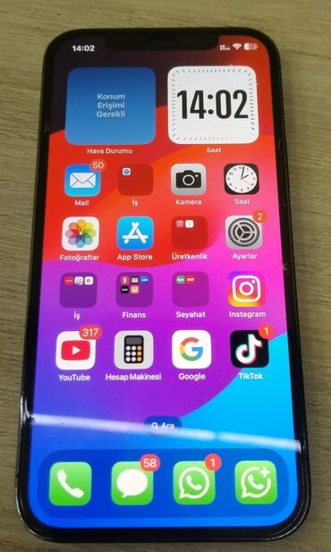 Apple iPhone: IPhone 12 Pro, 128 GB, Graphite, Simsiz şarj, Face ID