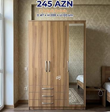 3 qapılı paltar dolabı - Ölçülər: Dərinlik 47 sm × Hündürlük 200 sm × lalafo.az -da 3 qapılı paltar dolabı - Ölçülər: Dərinlik 47 sm × Hündürlük 200 sm ×