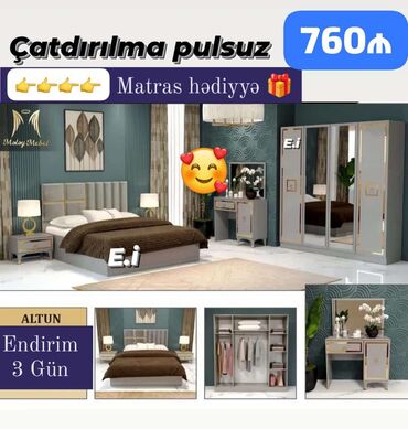 Yataq otağı dəstləri: Çatdırılma pulsuz matras 🎁