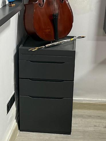 Ofis mebeli: Tünd boz rəngdə ofis/mebel dəsti - Geniş konsol şkaf: iki tərəfli — 3