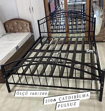 Metall çarpayı – ölçü 160×200 - Material: möhkəm metal karkas - lalafo.az -da Metall çarpayı – ölçü 160×200 - Material: möhkəm metal karkas -