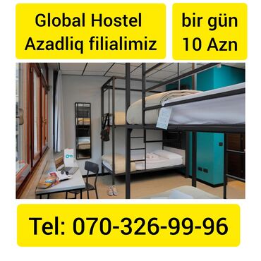 Kirayə otaqlar: Global Hostel Azadliq filialimiz,yeni açildi,hostelimiz Bakida
