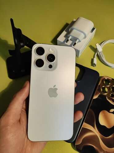 Apple iPhone: IPhone 15 Pro Max, Б/у, 256 ГБ, Белый, Зарядное устройство, 81 % — 6