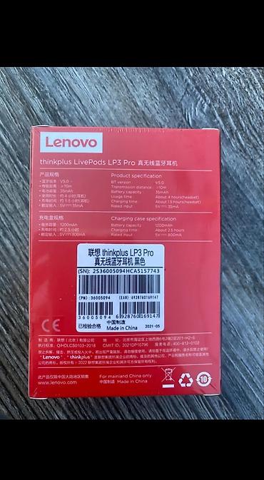 Qulaqcıqlar: Yeni Simsiz (Bluetooth) Qulaqcıqlar, Lenovo, rəng - Qara — 8