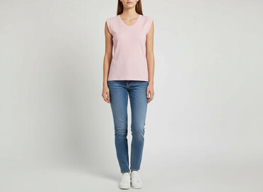 koronkowy t shirty: Basic, T-shirt damski, rozmiar S