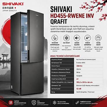 Холодильники: №: 14965 Məhsulun adı: Soyuducu Shivaki HD455-RWENE INV QRAFIT — 2