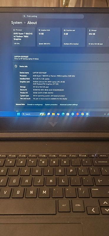 notebook temiri: Səliqəli istifadə olunmuş, güclü oyun və iş noutbuku HP Victus 15 — 6
