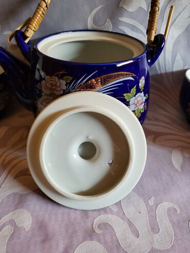 Stare vaze i dekor: Servis nov za caj,porcelan,kobalt 80te. Servis perfektan. na rubu — 8