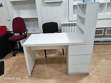 ofis stulu: Ağ rəngli iş masası – çoxfunksiyalı model - Geniş masaüstü: laptop — 1