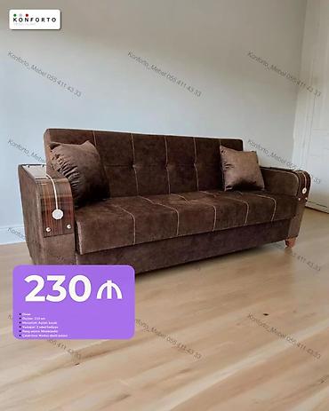 Divan - Ölçü: 210 sm - Mexanizm: açılan, bazalı - Yaslanacaq: 2 ədəd