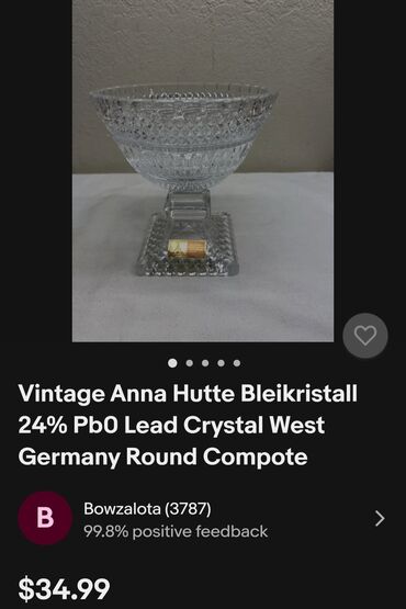 Ostalo posuđe: Bombonijera nova kristal Anna Hutte iz 70,80ih.god.Nemacka. Nova — 2