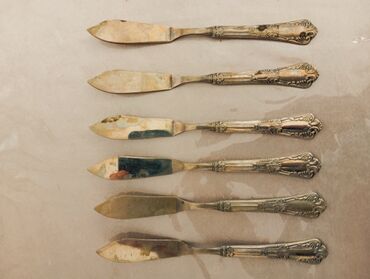 vintir: Kolleksiya üçün dekorativ yağ/butər bıçaqları dəsti. - Sayı: 6 ədəd -