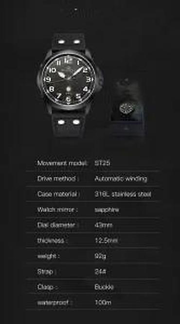 Ručni satovi: Sea-Gull 819.93.6107 Limited Edition - 43mm - Crna (SeaGull) Potpuno — 19