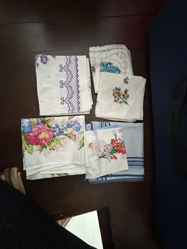 Digər tekstil: Məişət tekstili dəsti - Süfrələr və masa örtükləri: ağ, krem, naxışlı — 3