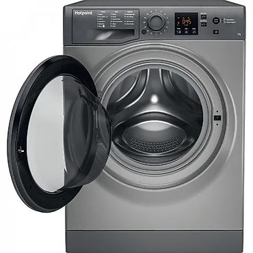 hotpoint: Hotpoint önyükləməli paltaryuyan maşın – metalik boz rəng. 7kq — 2