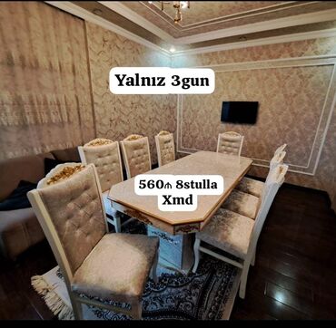 Masa və oturacaq dəstləri: Qonaq otağı üçün, Yeni, Açılmayan, Oval masa, 6 stul -da lalafo.az — 10 Masa və oturacaq dəstləri: Qonaq otağı üçün, Yeni, Açılmayan, Oval masa, 6 stul — 10