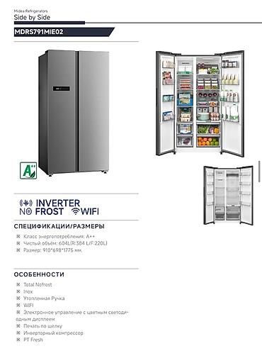 Холодильники: Холодильник Midea, Новый, Side-By-Side (двухдверный), Total no frost, 91 * 69 — 2
