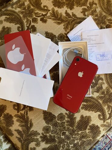 Apple iPhone: IPhone Xr, 64 GB, Qırmızı, Zəmanət, Simsiz şarj, Face ID