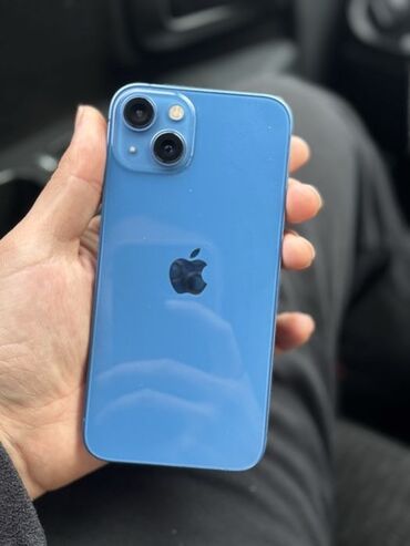 11 айфон 64: IPhone 13, Колдонулган, 128 ГБ, Blue Titanium, Заряддоочу түзүлүш, Коргоочу айнек, Каптама, 88 %