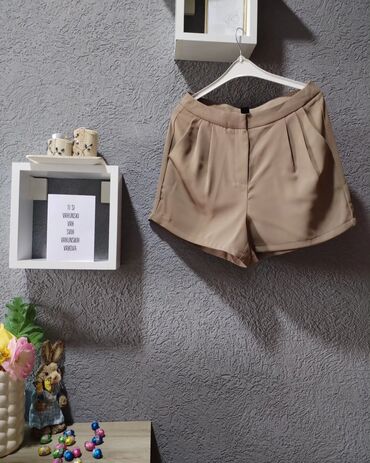 bež pantalone: S (EU 36), Polyester, color - Beige, Single-colored