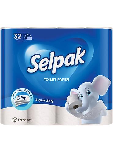kağız paket: Selpak Super Soft tualet kağızı – 32 rulo - 3 qatlı, çoxqatlı — 1