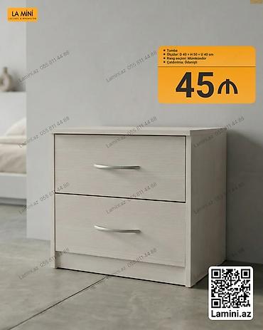 Mebel: Tumba – iki çekmecəli, minimal dizayn - Ölçülər: dərinlik 40 sm — 1